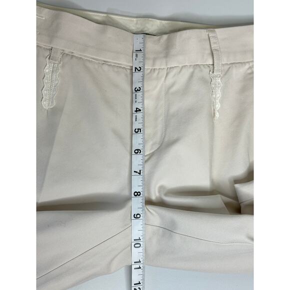 Marc Jacobs White High Rise Straight Leg Pants Embroidered Accent Office 8 - Picture 7 of 8